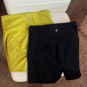 Green & Black Set of Biker Shorts, Size Small